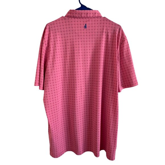 Johnnie-O Short Sleeve Mens XL Polyester/Spandex Pink Patterned Polo Shirt - Picture 2 of 5